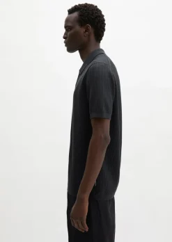 Strick-Poloshirt regular aus reiner Bio-Baumwolle