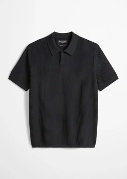 Strick-Poloshirt regular aus reiner Bio-Baumwolle