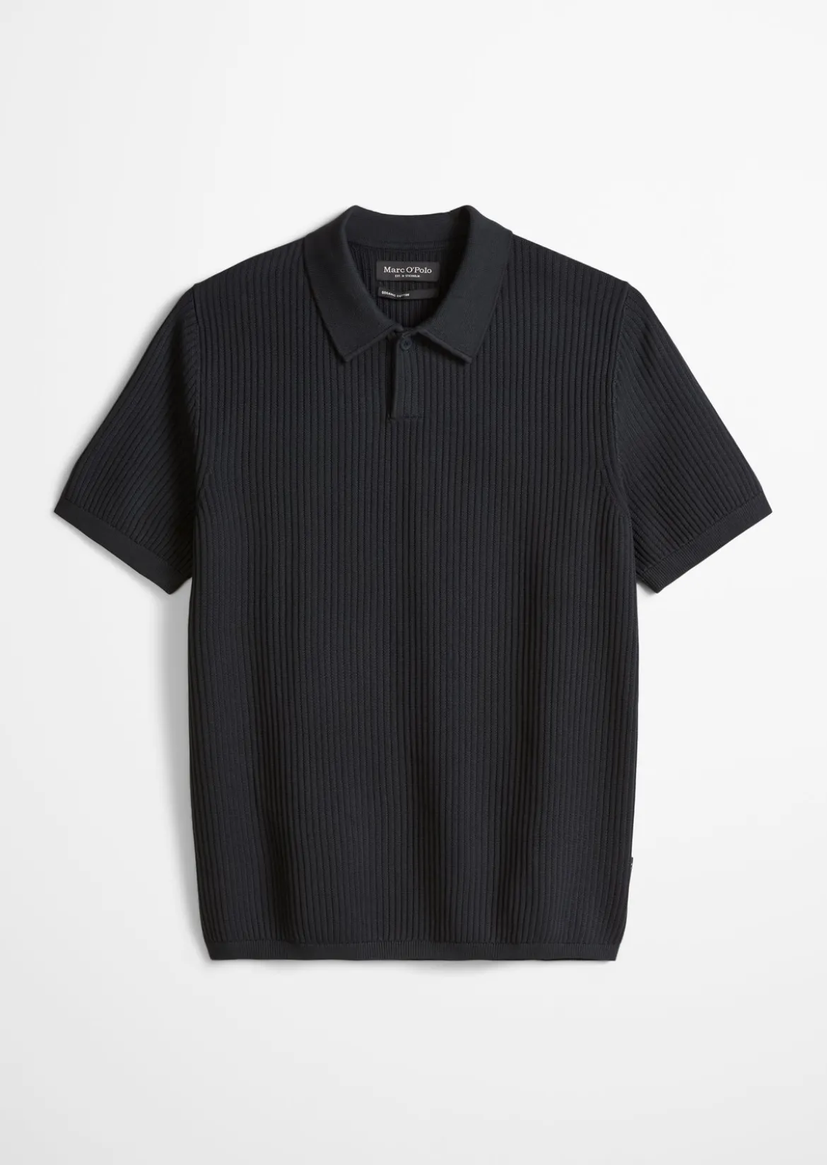 Strick-Poloshirt regular aus reiner Bio-Baumwolle