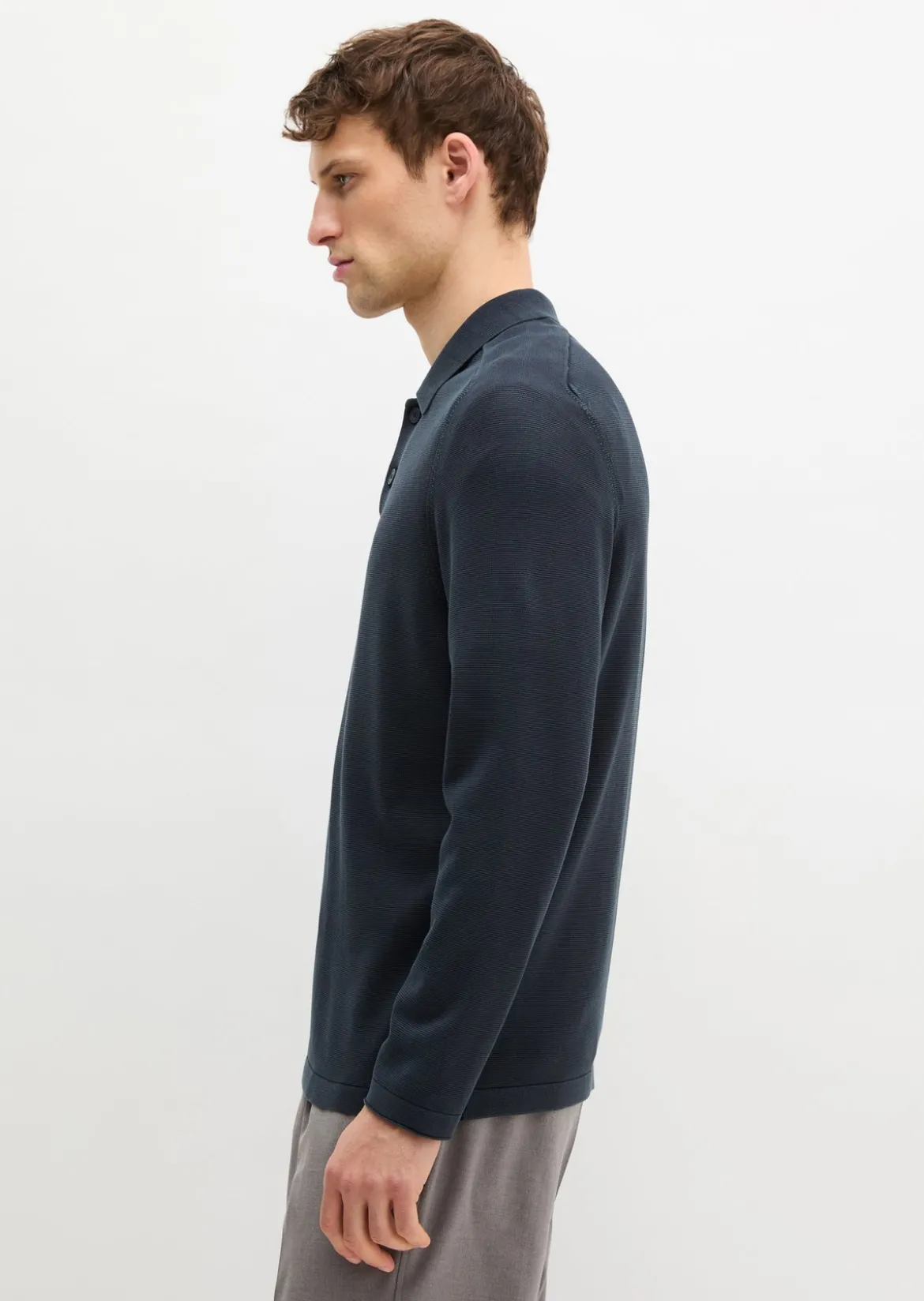 Strick-Poloshirt regular aus zertifizierter Bio-Baumwolle