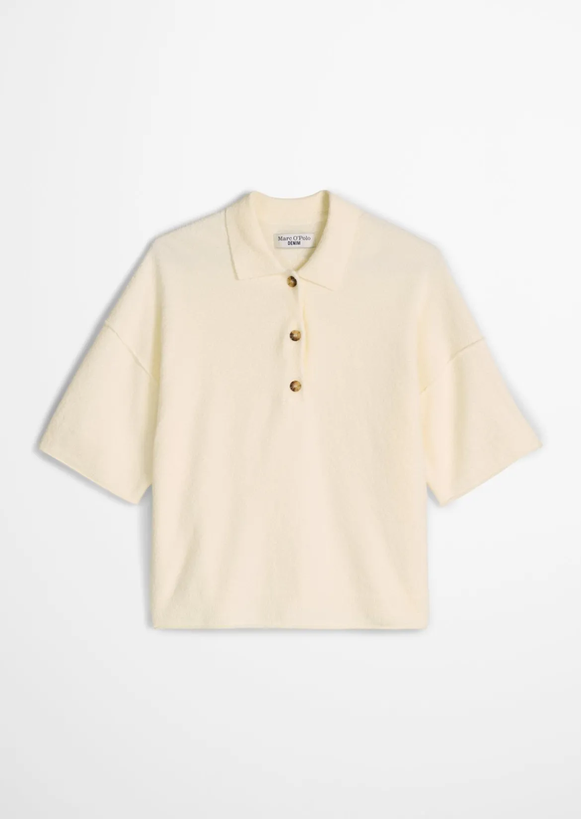 Strick-Poloshirt regular aus Crinkled Organic Cotton-Mix