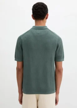 Strick-Poloshirt regular aus reiner Bio-Baumwolle