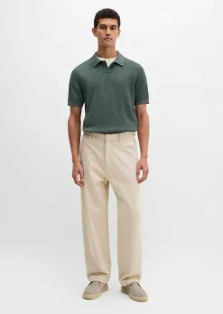 Strick-Poloshirt regular aus reiner Bio-Baumwolle