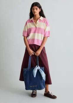 Strick-Poloshirt regular aus Crinkled Organic Cotton-Mix