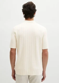 Strick-Poloshirt regular mit vertikaler Strickstruktur