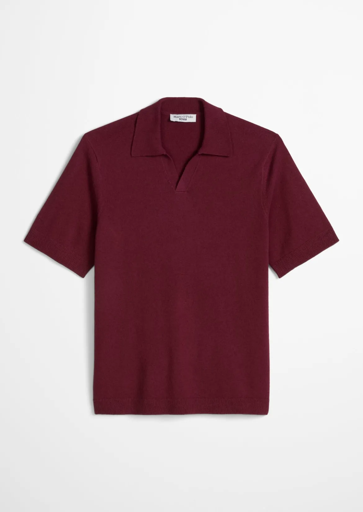 Strick-Poloshirt relaxed aus strukturiertem Bio-Baumwoll-Mix