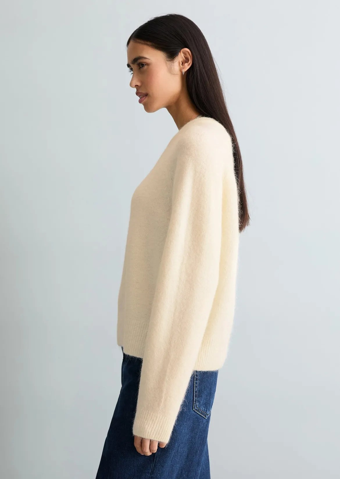 Strickpullover relaxed aus kuscheligem Alpakawolle-Mix