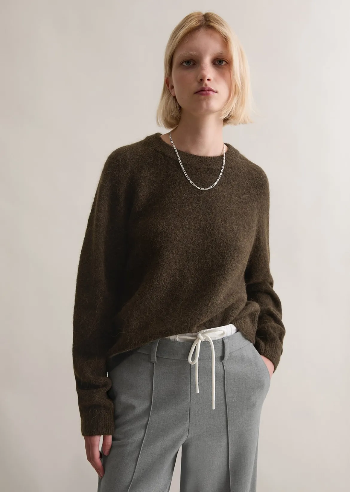 Strickpullover relaxed aus kuscheligem Alpakawolle-Mix