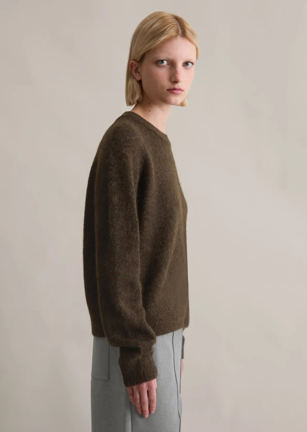 Strickpullover relaxed aus kuscheligem Alpakawolle-Mix