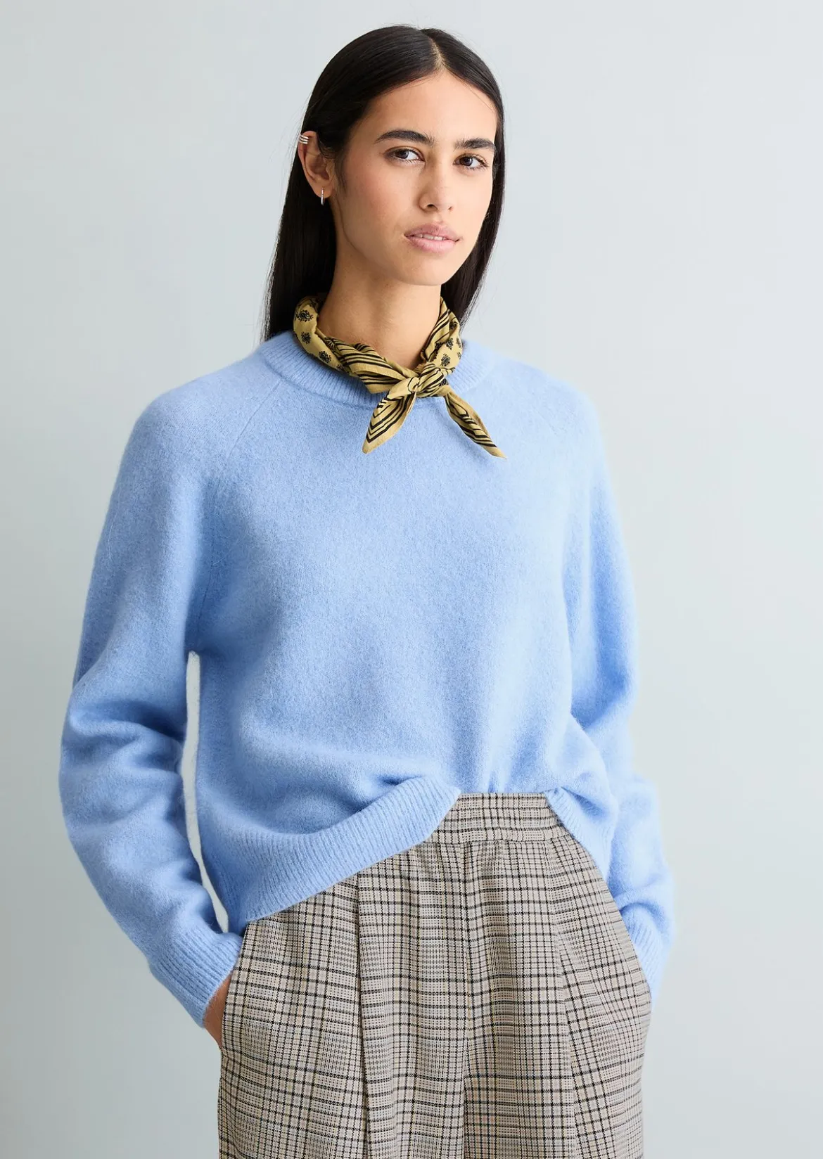 Strickpullover relaxed aus kuscheligem Alpakawolle-Mix