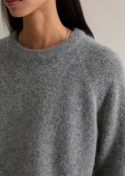 Strickpullover relaxed aus kuscheligem Alpakawolle-Mix