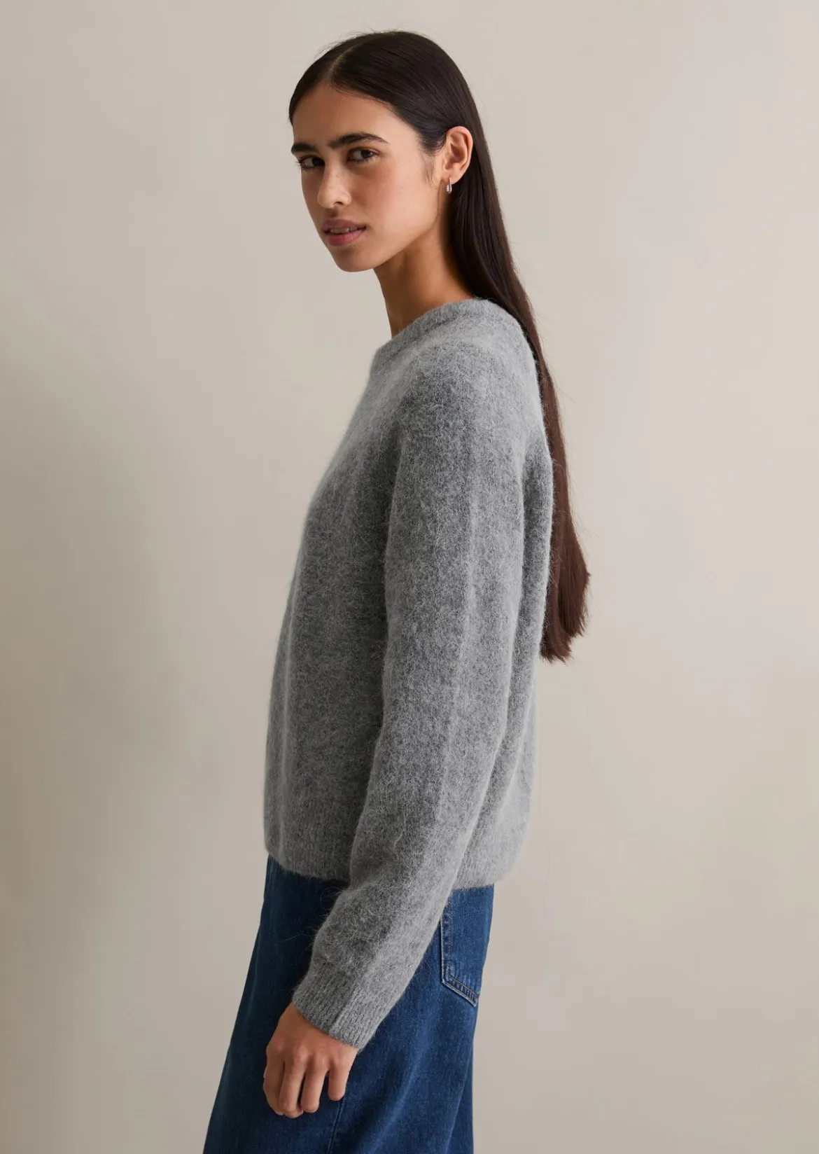 Strickpullover relaxed aus kuscheligem Alpakawolle-Mix