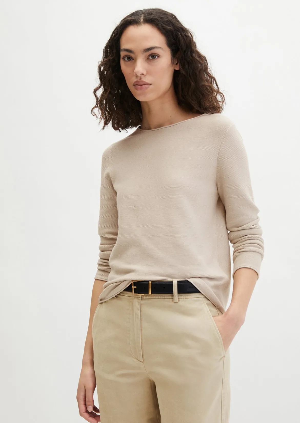 Strickpullover slim aus softem Organic Cotton