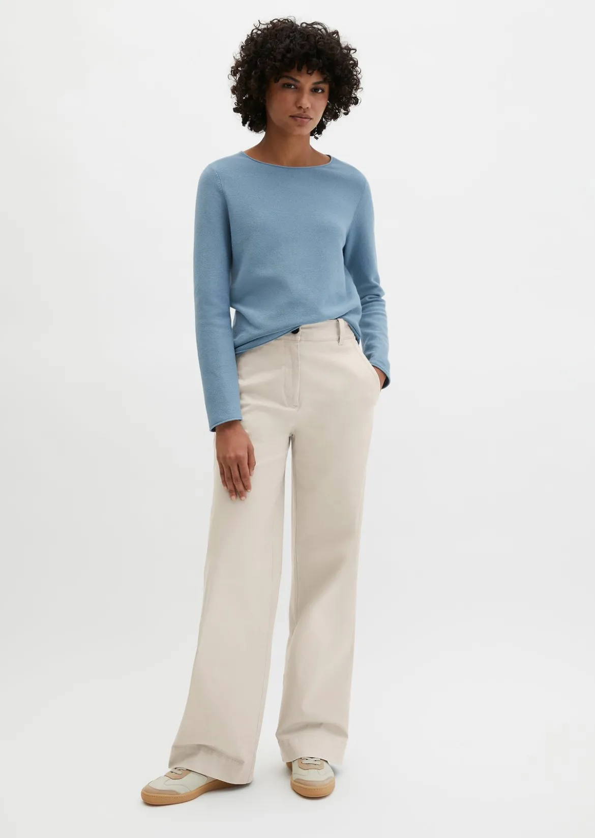 Strickpullover slim aus softem Organic Cotton