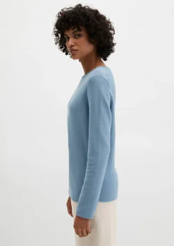 Strickpullover slim aus softem Organic Cotton