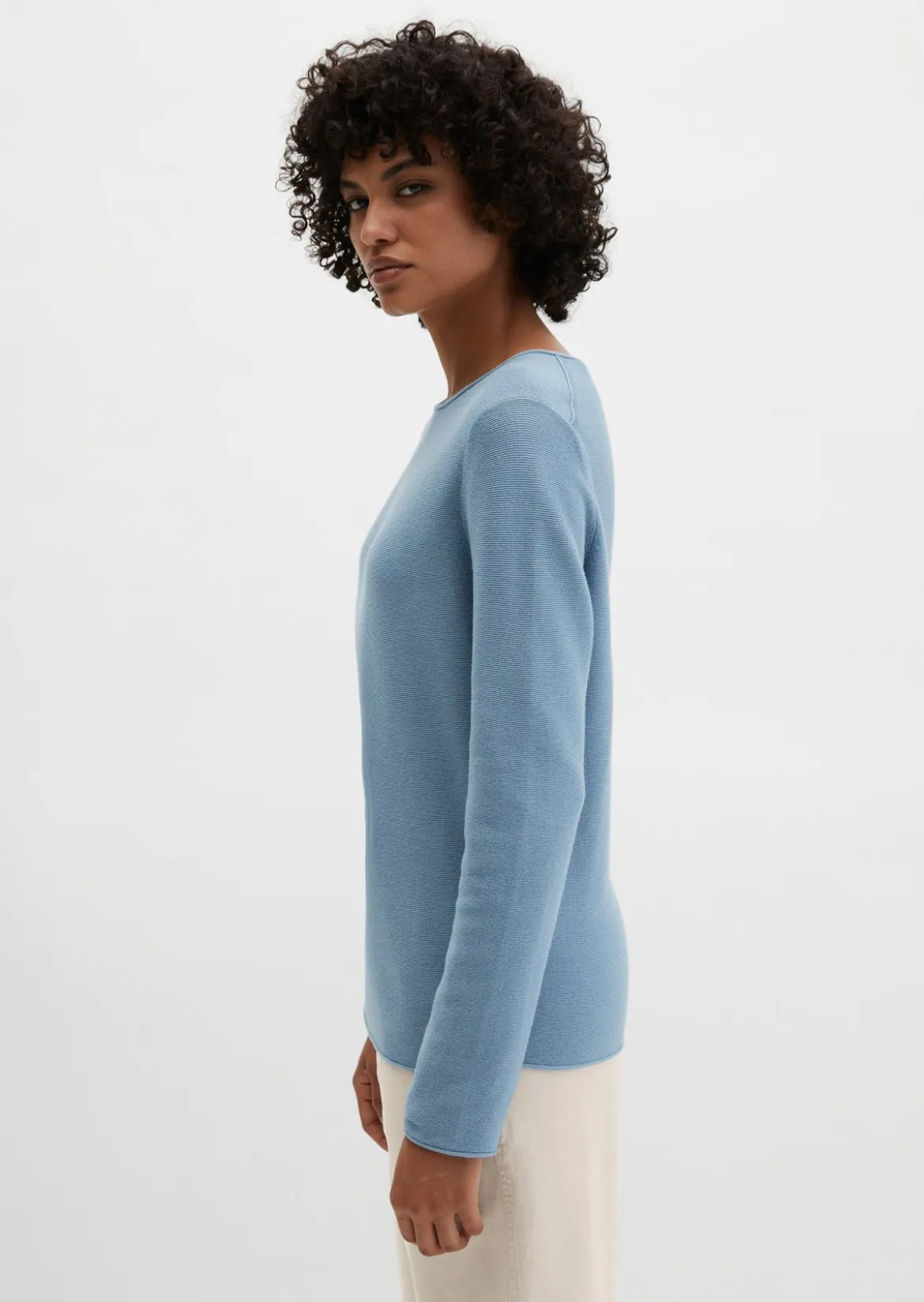 Strickpullover slim aus softem Organic Cotton