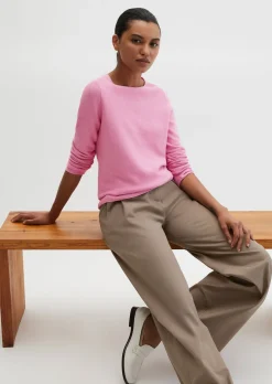 Strickpullover slim aus softem Organic Cotton