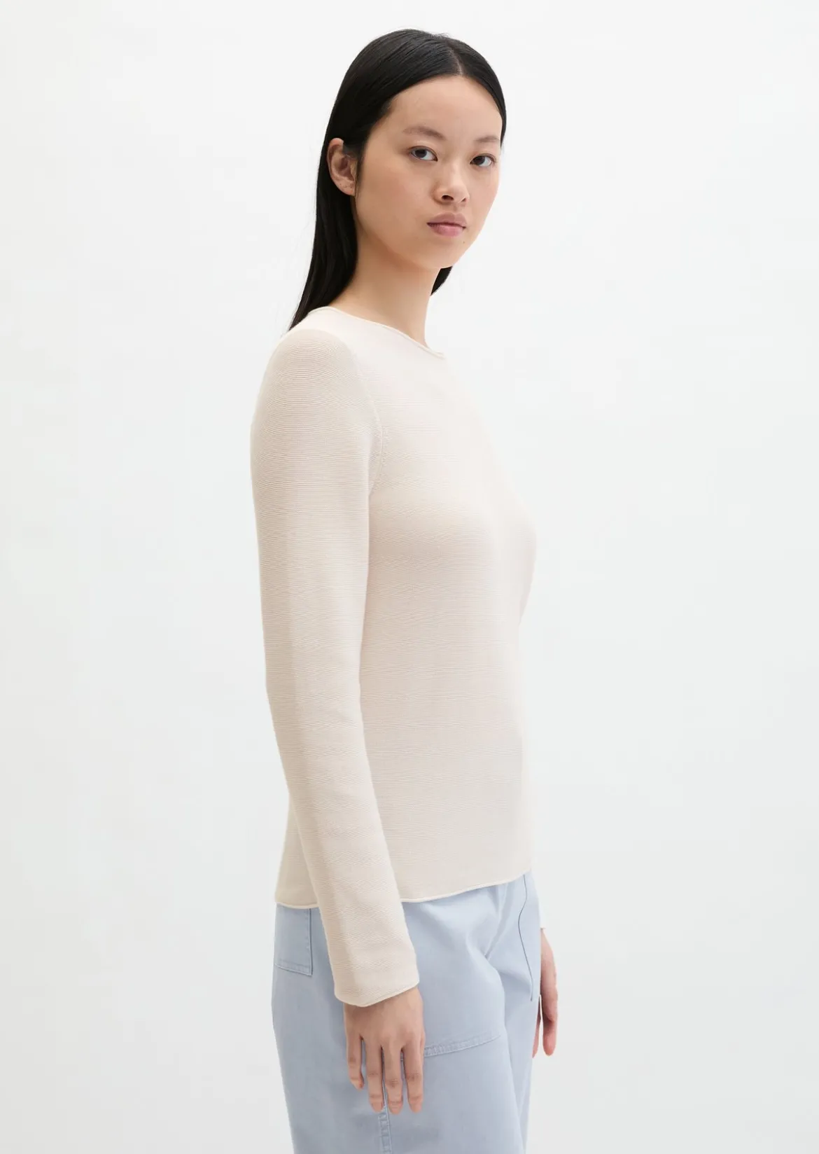 Strickpullover slim aus softem Organic Cotton