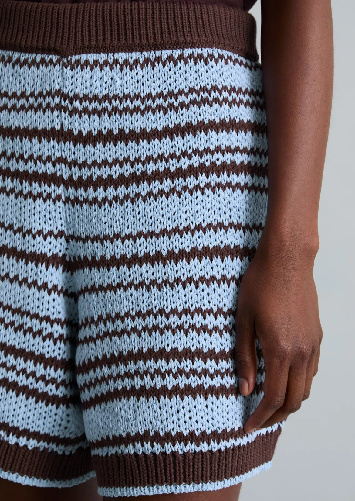 Strickshorts regular aus garngefärbtem Bändchengarn