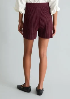 Strickshorts slim aus geripptem Organic Cotton-Mix