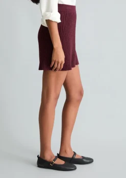 Strickshorts slim aus geripptem Organic Cotton-Mix