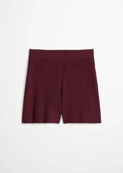 Strickshorts slim aus geripptem Organic Cotton-Mix