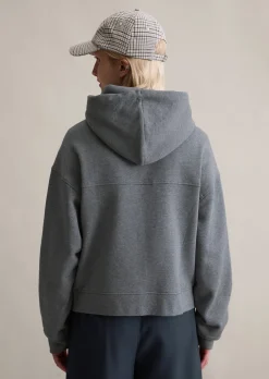 Sweatjacke mit Kapuze relaxed mit kuschelig gerauter Innenseite