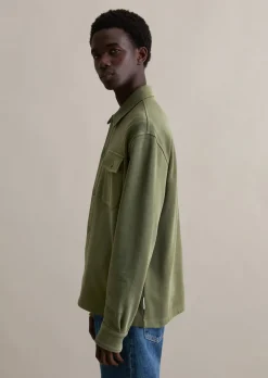 Sweat-Overshirt relaxed aus Bio-Baumwolle mit feiner Struktur