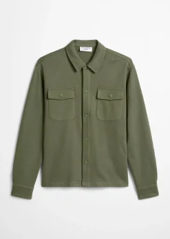 Sweat-Overshirt relaxed aus Bio-Baumwolle mit feiner Struktur