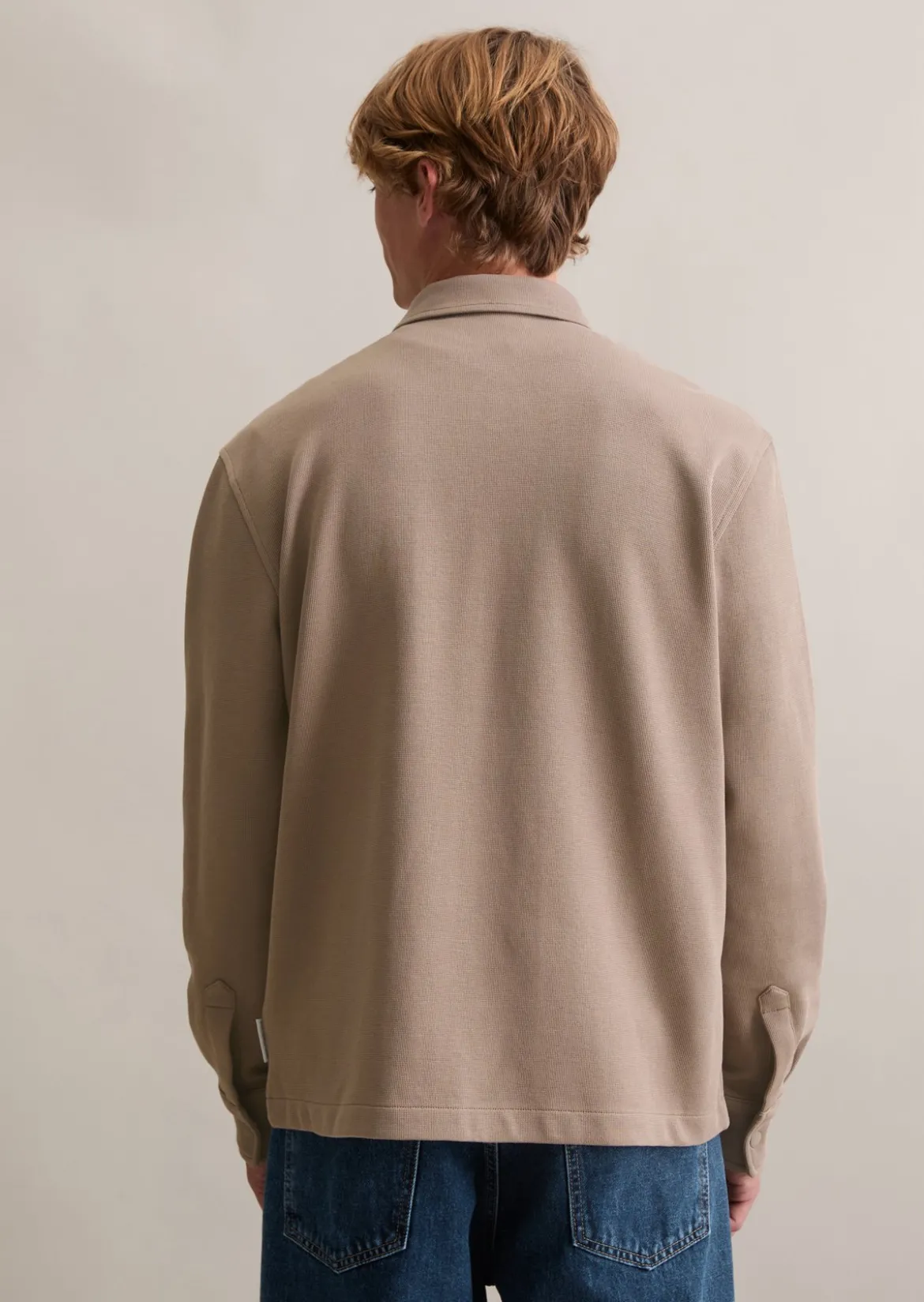 Sweat-Overshirt relaxed aus Bio-Baumwolle mit feiner Struktur