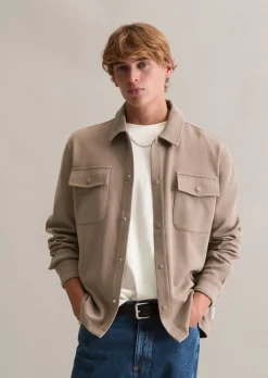 Sweat-Overshirt relaxed aus Bio-Baumwolle mit feiner Struktur