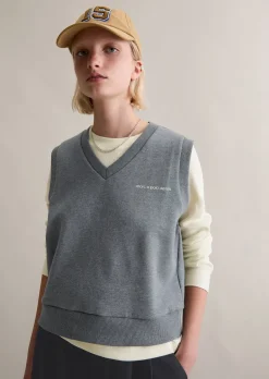 Sweat-Pullunder im College-Stil regular mit kuschelig gerauter Innenseite
