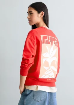 Sweatshirt oversized mit markantem Rückenprint