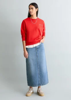 Sweatshirt oversized mit markantem Rückenprint