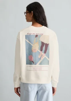 Sweatshirt oversized mit markantem Rückenprint