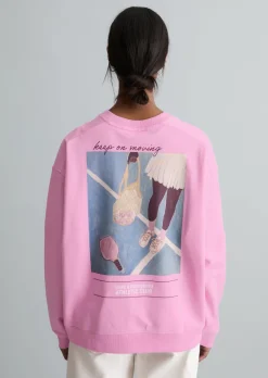Sweatshirt oversized mit markantem Rückenprint