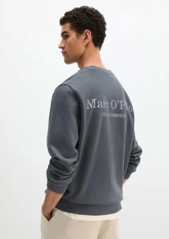 Sweatshirt regular garment-dyed mit Logoprint auf dem Rücken