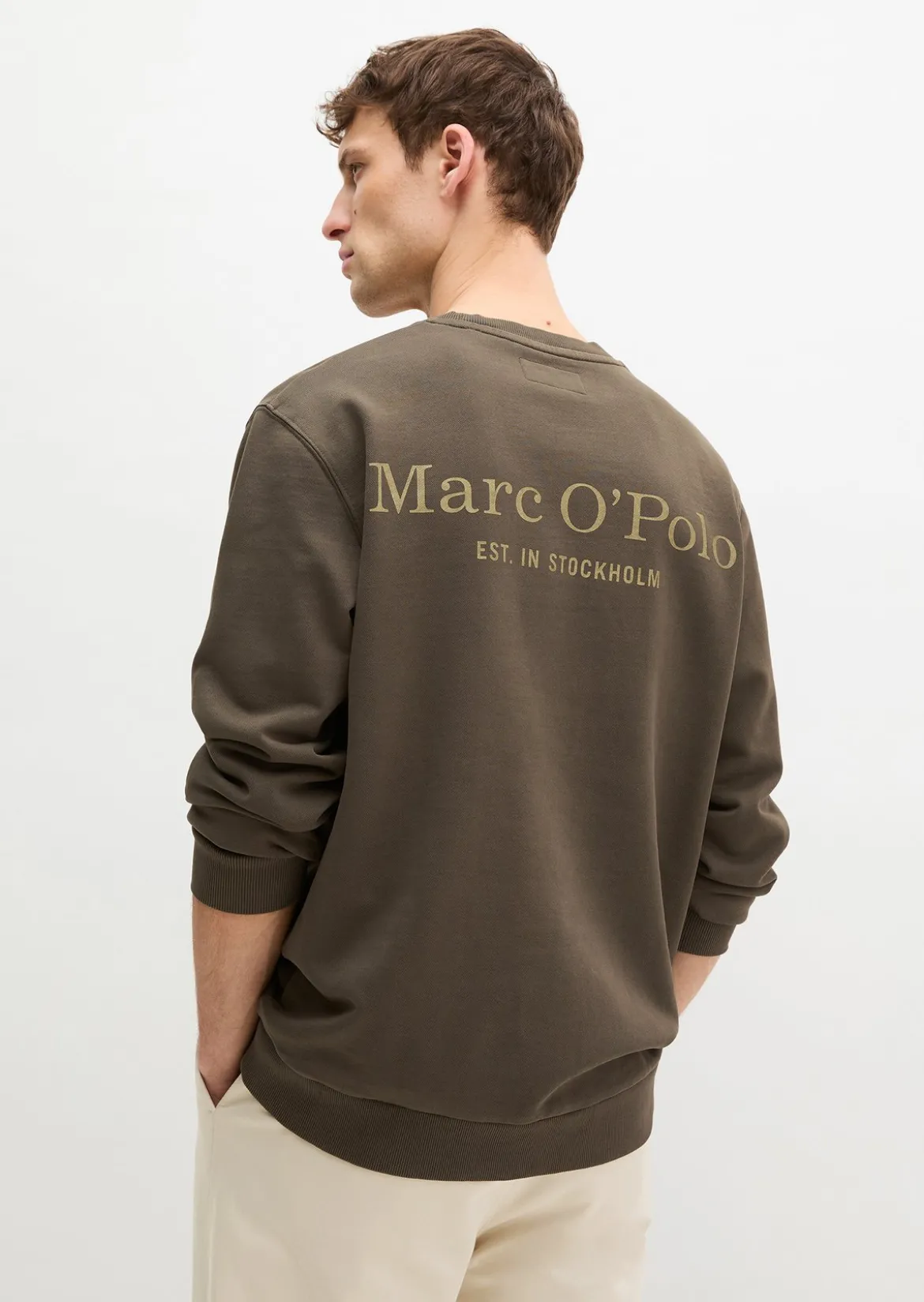 Sweatshirt regular garment-dyed mit Logoprint auf dem Rücken