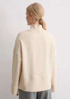 Sweatshirt relaxed mit breitem Rippstrick-Bund