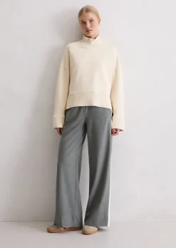 Sweatshirt relaxed mit breitem Rippstrick-Bund