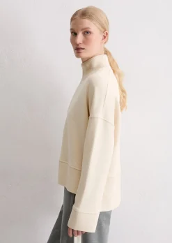 Sweatshirt relaxed mit breitem Rippstrick-Bund