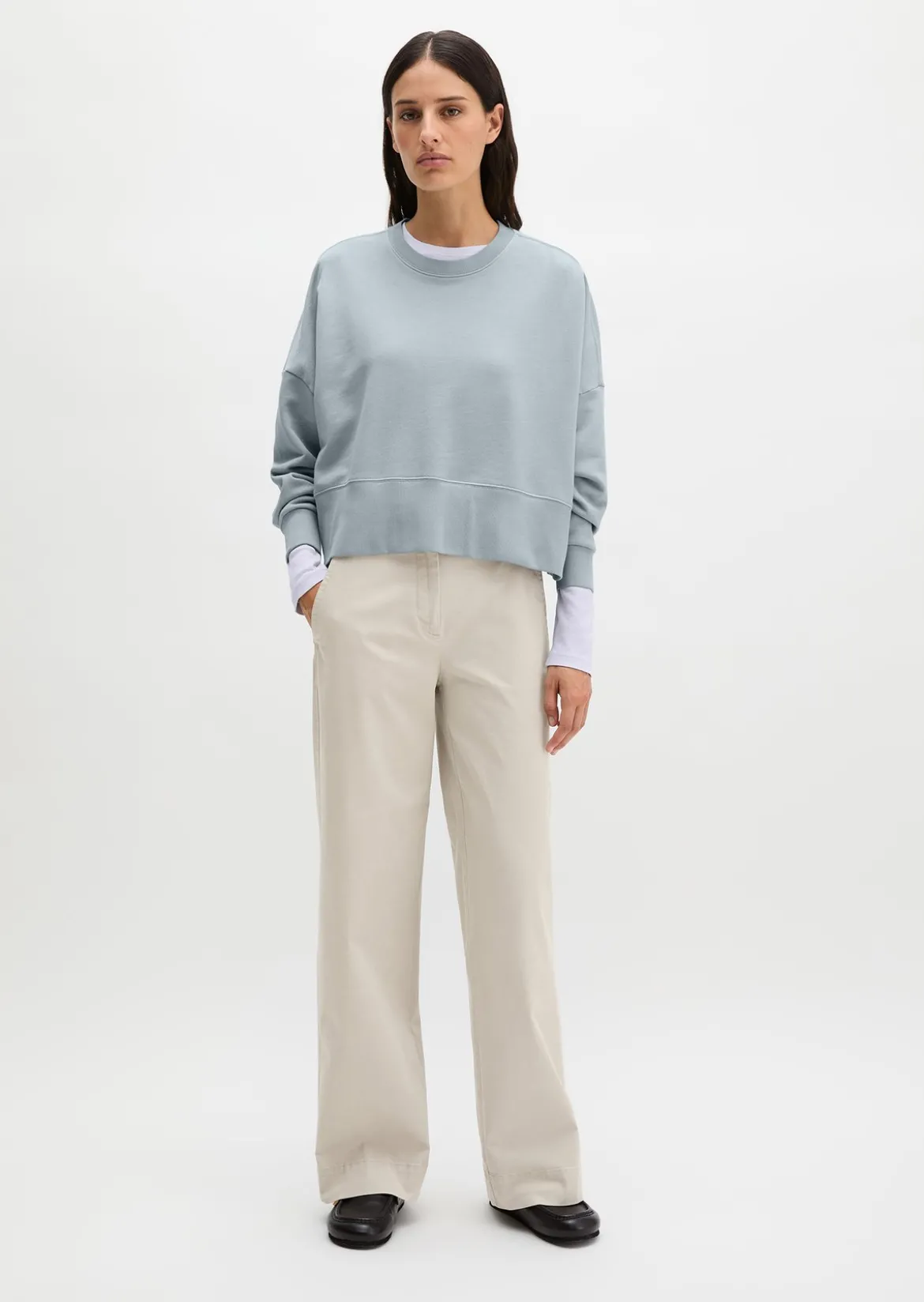 Sweatshirt relaxed mit recycelter Baumwolle