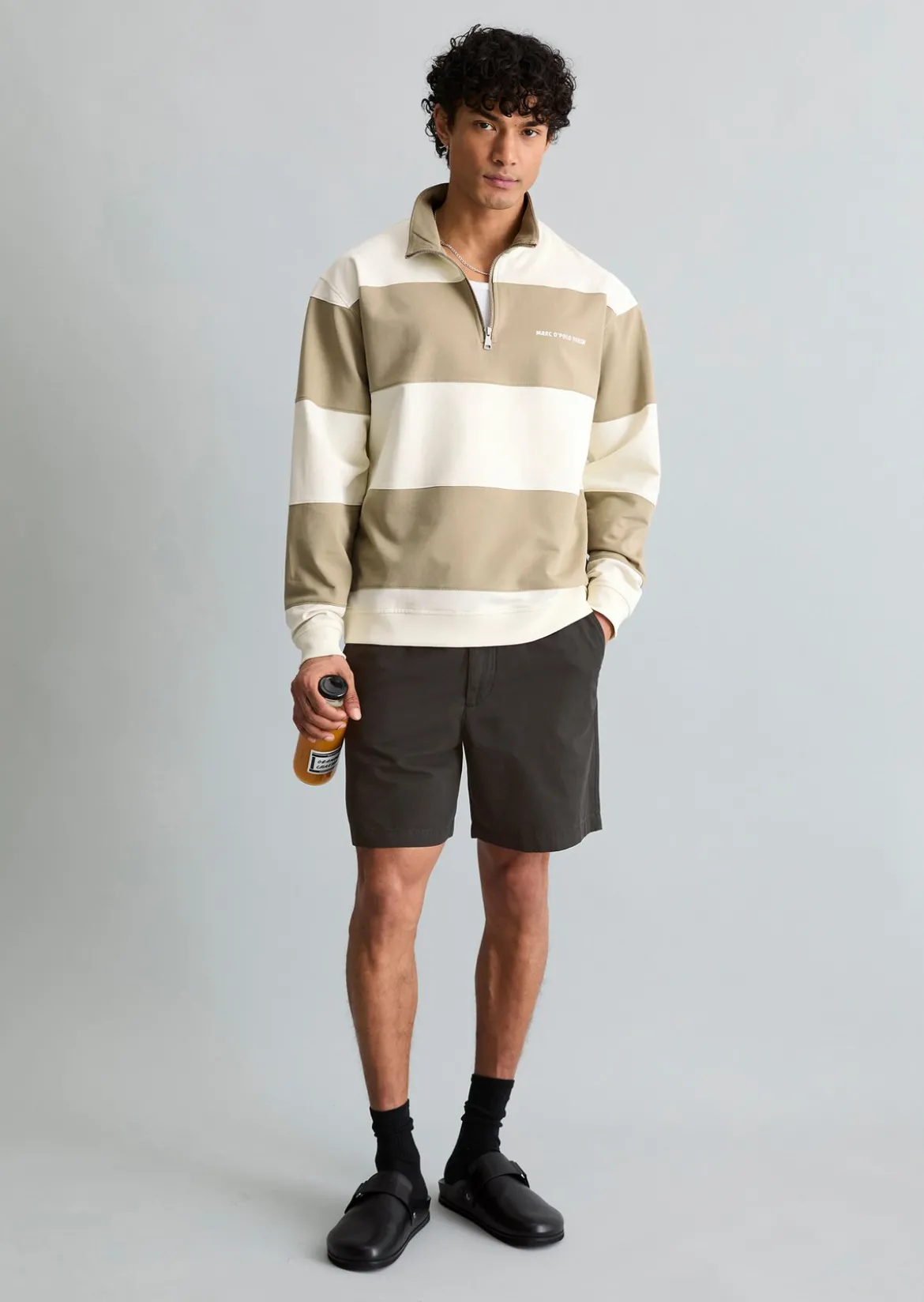 Sweat-Troyer relaxed mit Cut-&-Sew-Blockstreifen