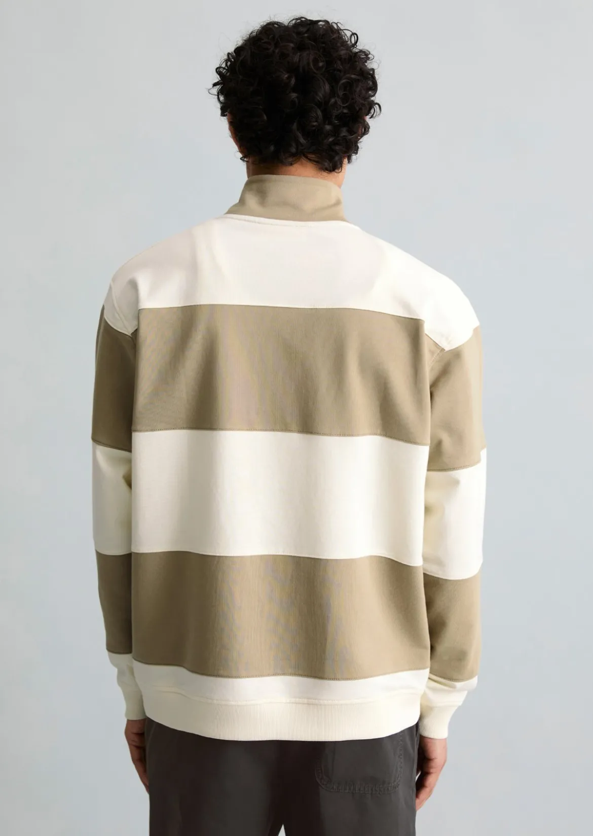 Sweat-Troyer relaxed mit Cut-&-Sew-Blockstreifen
