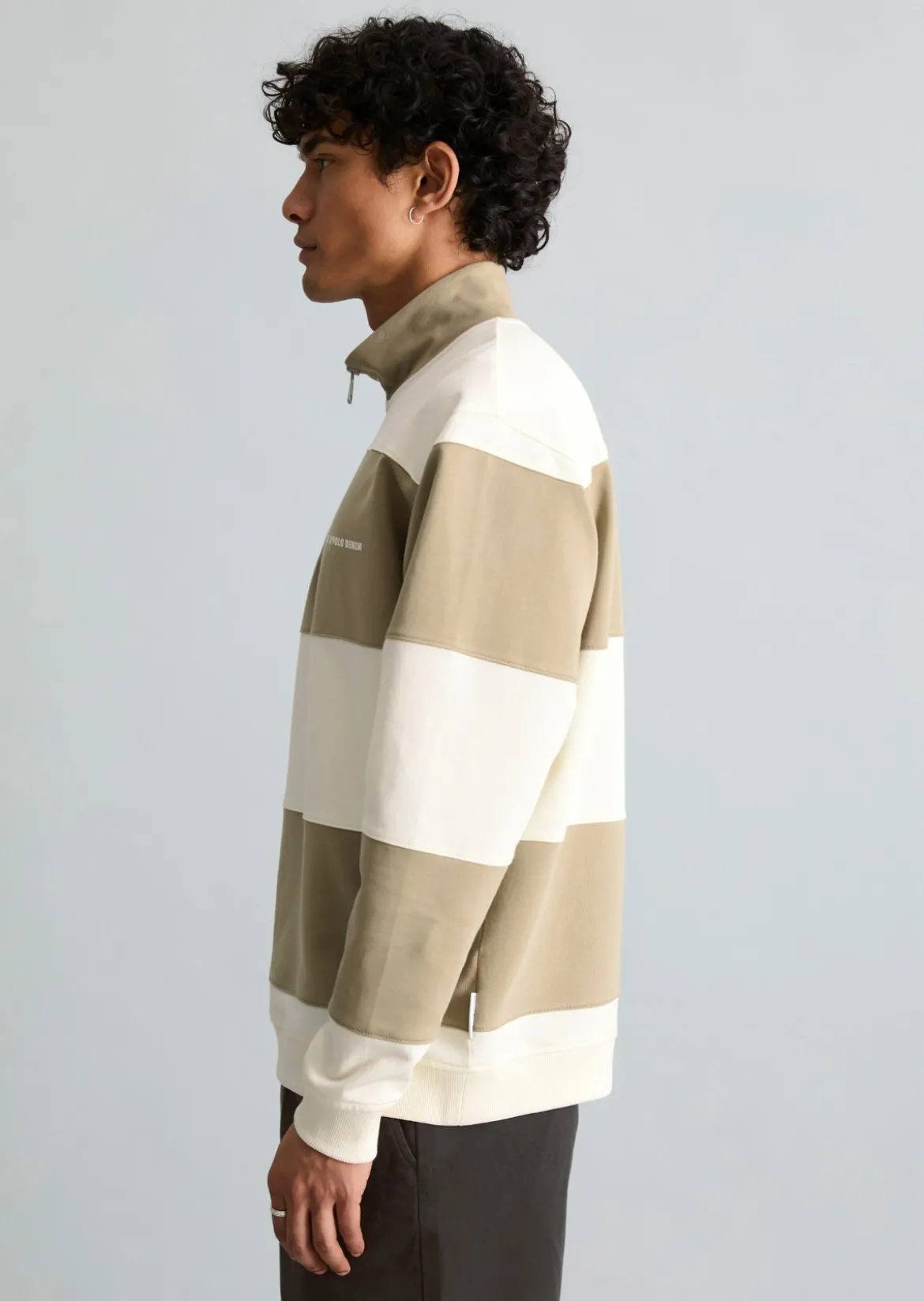 Sweat-Troyer relaxed mit Cut-&-Sew-Blockstreifen