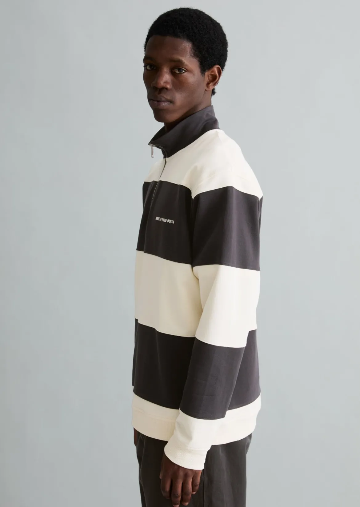 Sweat-Troyer relaxed mit Cut-&-Sew-Blockstreifen