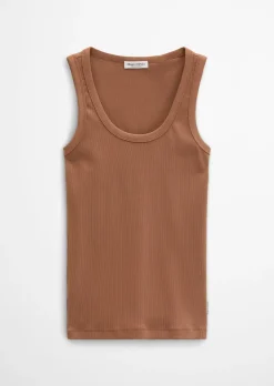 Tanktop regular aus elastischem Rippjersey
