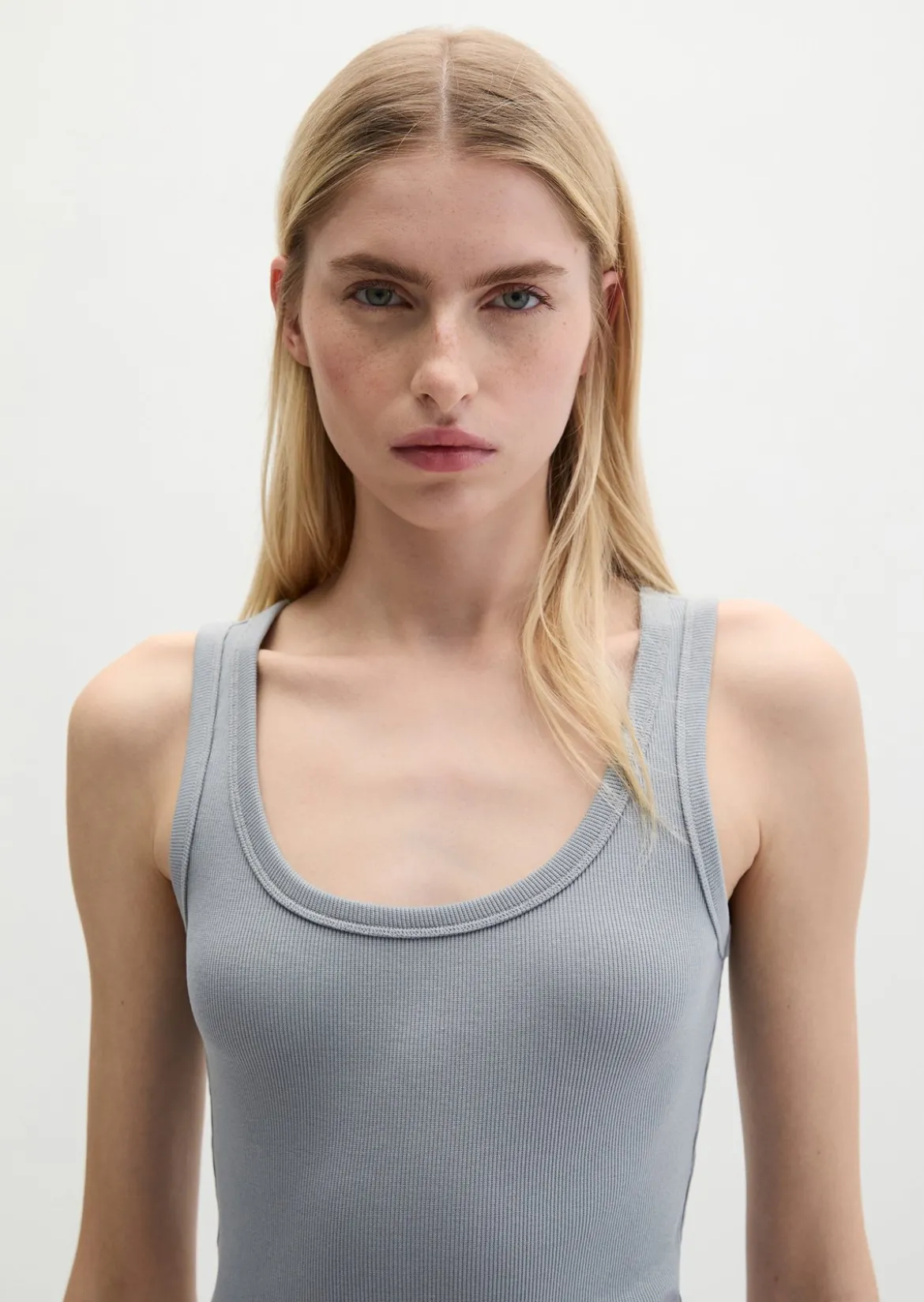 Tanktop regular aus elastischem Rippjersey
