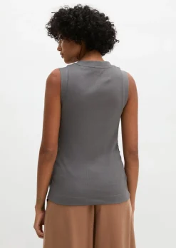 Tanktop regular aus elastischem Rippjersey