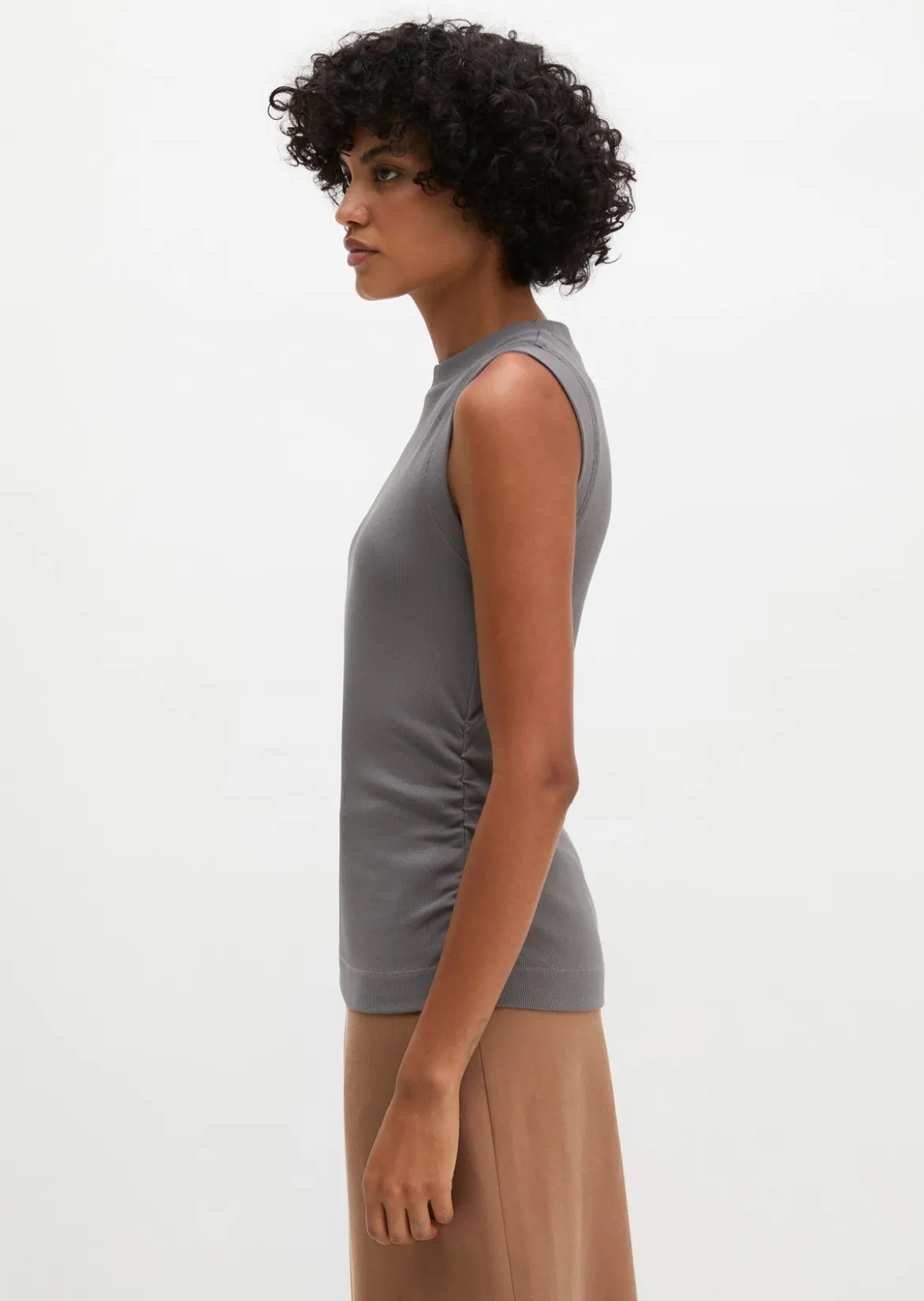 Tanktop regular aus elastischem Rippjersey
